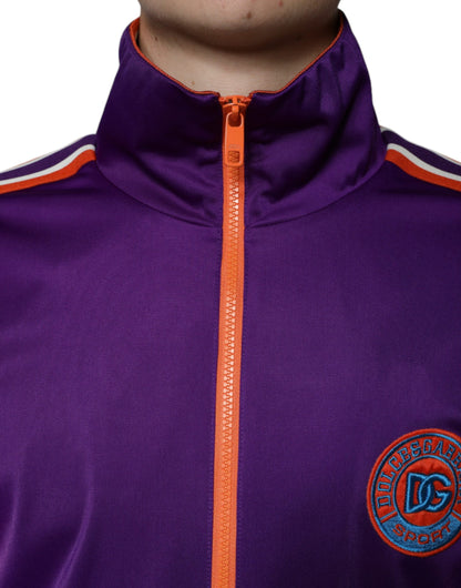  - Purple Polyester Full Zip Long Sleeve Sweater