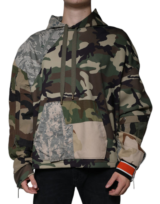  - Multicolor Camouflage Hooded Sweatshirt Sweater