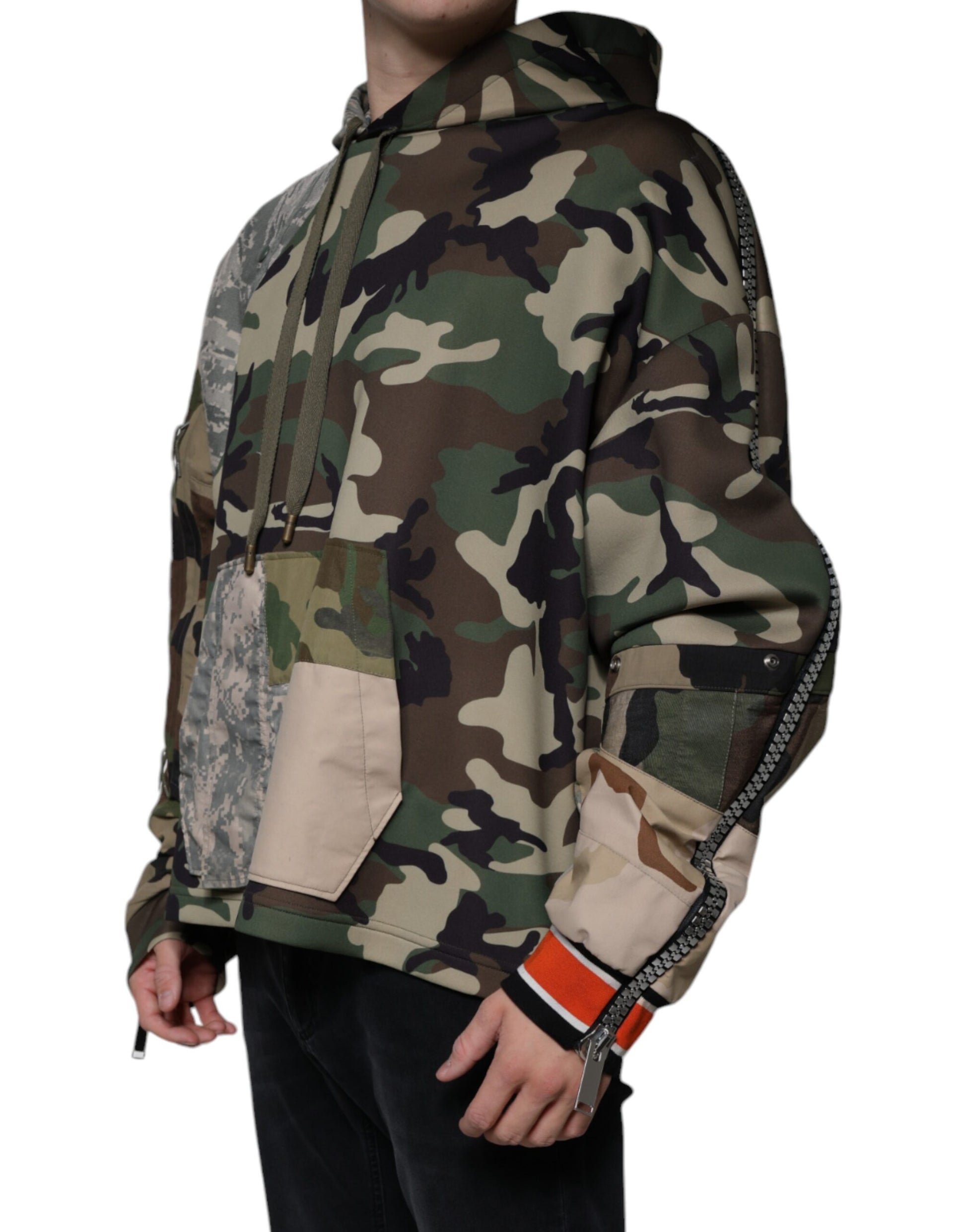 Dolce & Gabbana Multicolor Camouflage Hooded Sweatshirt