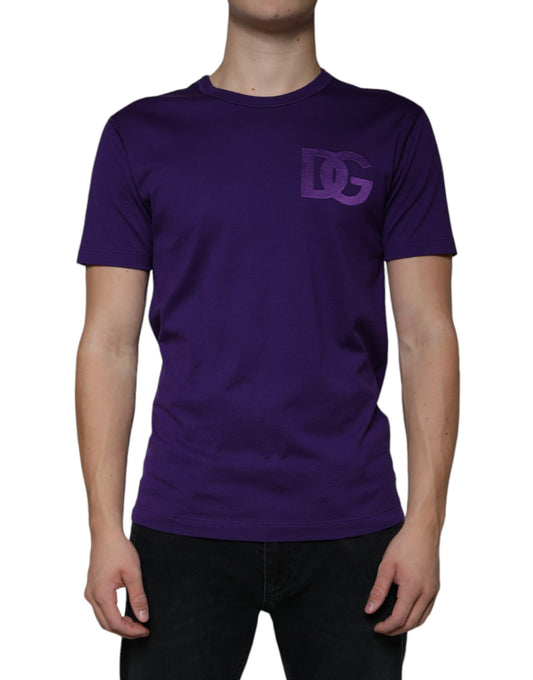  - Purple DG Logo Cotton Crew Neck T-shirt