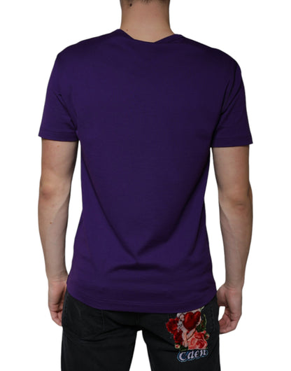  - Purple DG Logo Cotton Crew Neck T-shirt