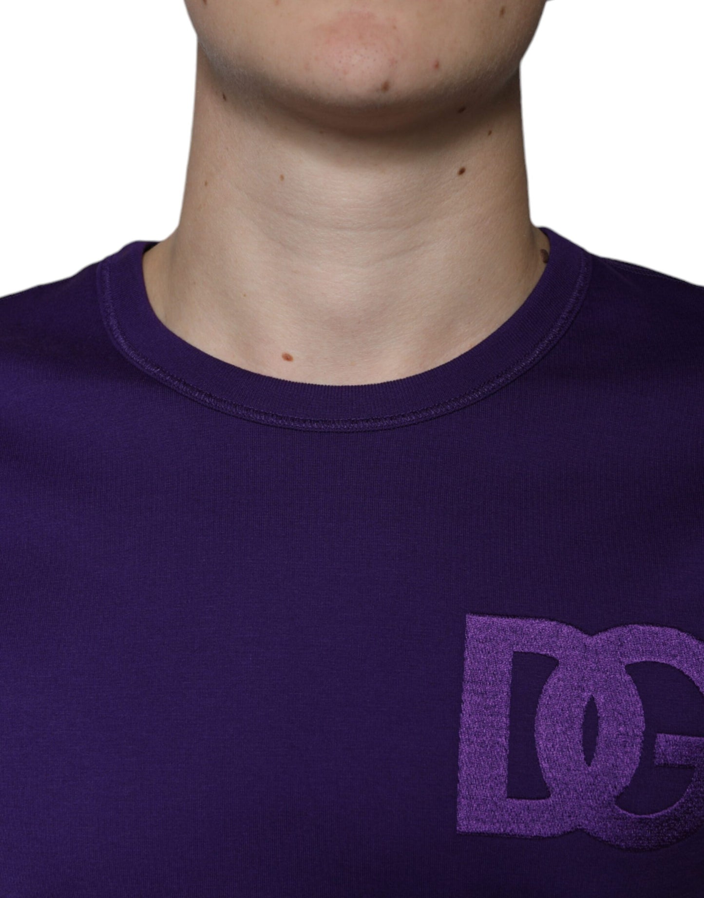  - Purple DG Logo Cotton Crew Neck T-shirt