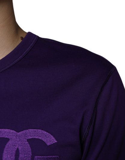  - Purple DG Logo Cotton Crew Neck T-shirt