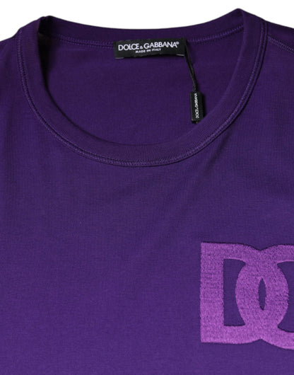  - Purple DG Logo Cotton Crew Neck T-shirt