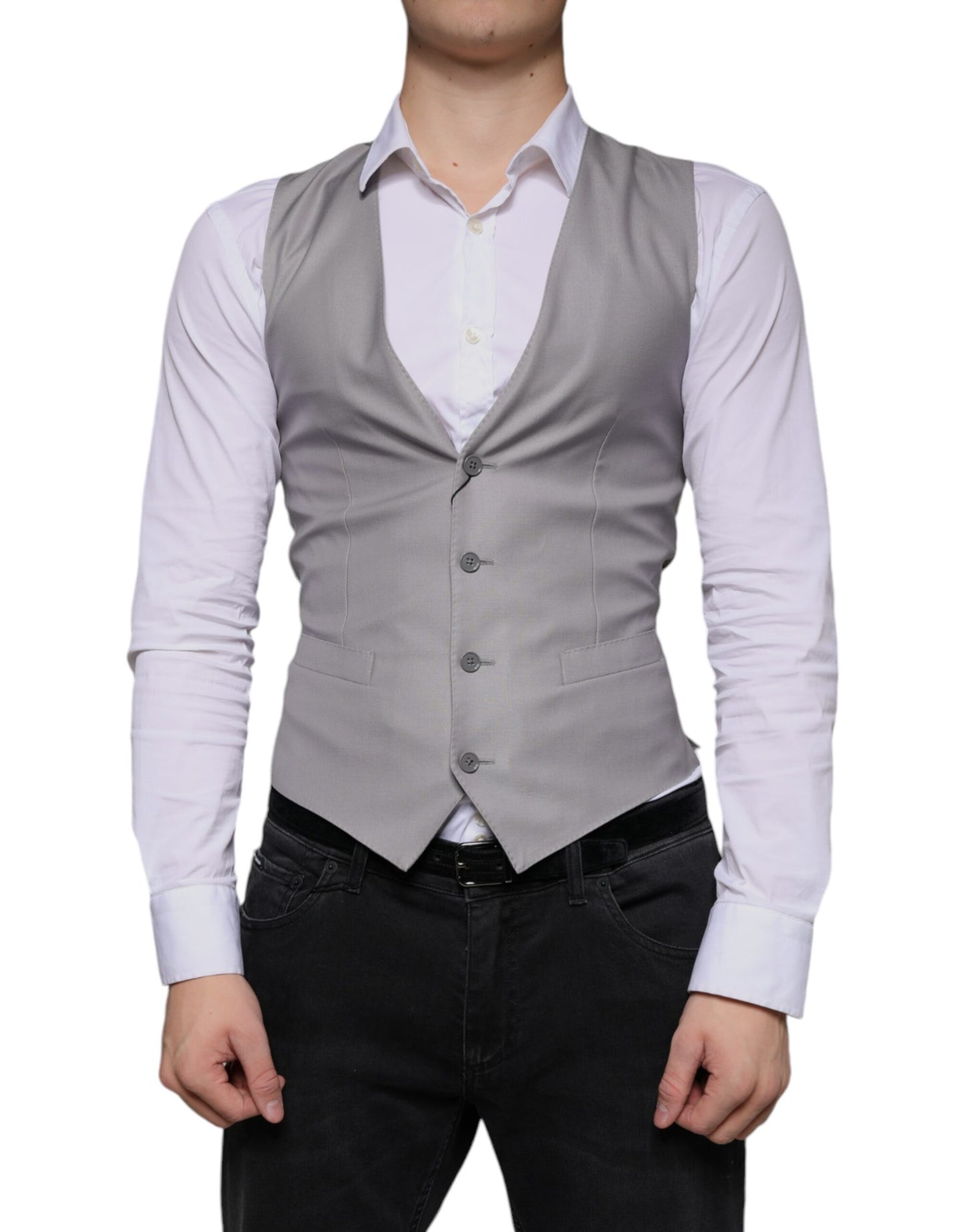 Light Gray Wool Formal Dress Waistcoat Vest - The Luxe Alliance