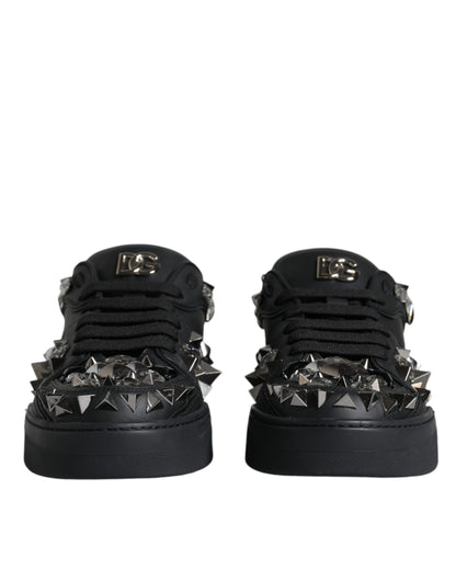 Black Studded Low Top Men Sneakers Shoes - The Luxe Alliance