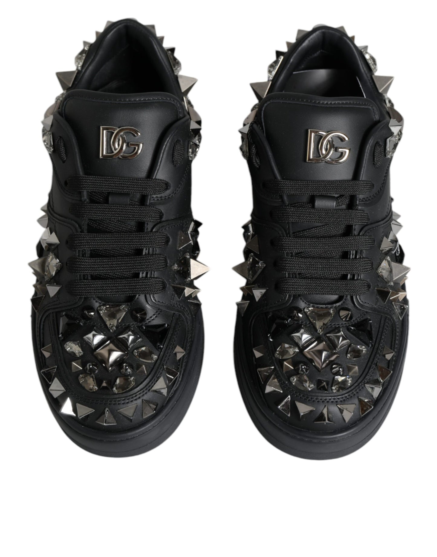 Black Studded Low Top Men Sneakers Shoes - The Luxe Alliance