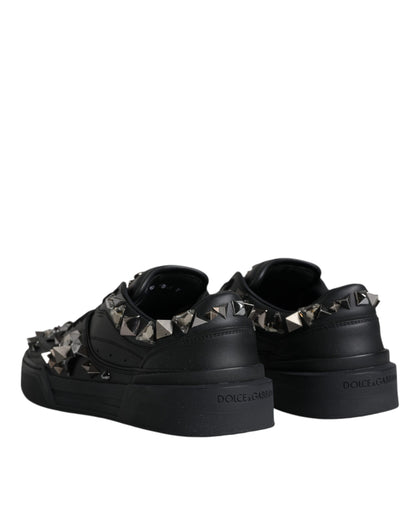 Black Studded Low Top Men Sneakers Shoes - The Luxe Alliance