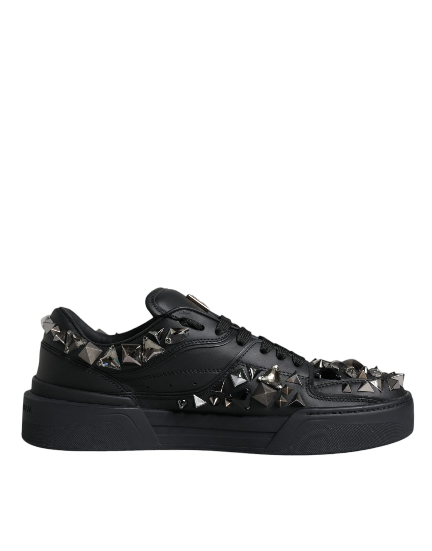 Black Studded Low Top Men Sneakers Shoes - The Luxe Alliance