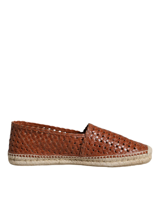 Maroon Woven Leather Men Espadrille Shoes - The Luxe Alliance