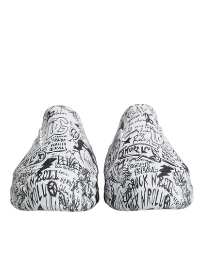 White Black Graffiti Daymaster Sneakers Shoes - The Luxe Alliance