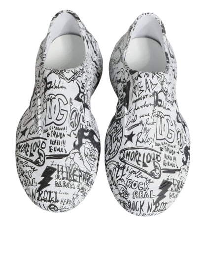 White Black Graffiti Daymaster Sneakers Shoes - The Luxe Alliance