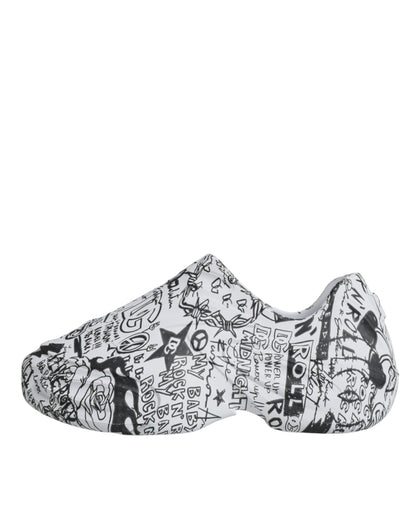 White Black Graffiti Daymaster Sneakers Shoes - The Luxe Alliance