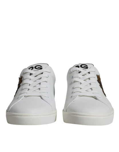 White Silver Sacred Heart Men Sneakers Shoes - The Luxe Alliance