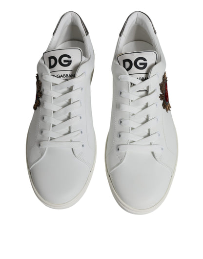 White Silver Sacred Heart Men Sneakers Shoes - The Luxe Alliance