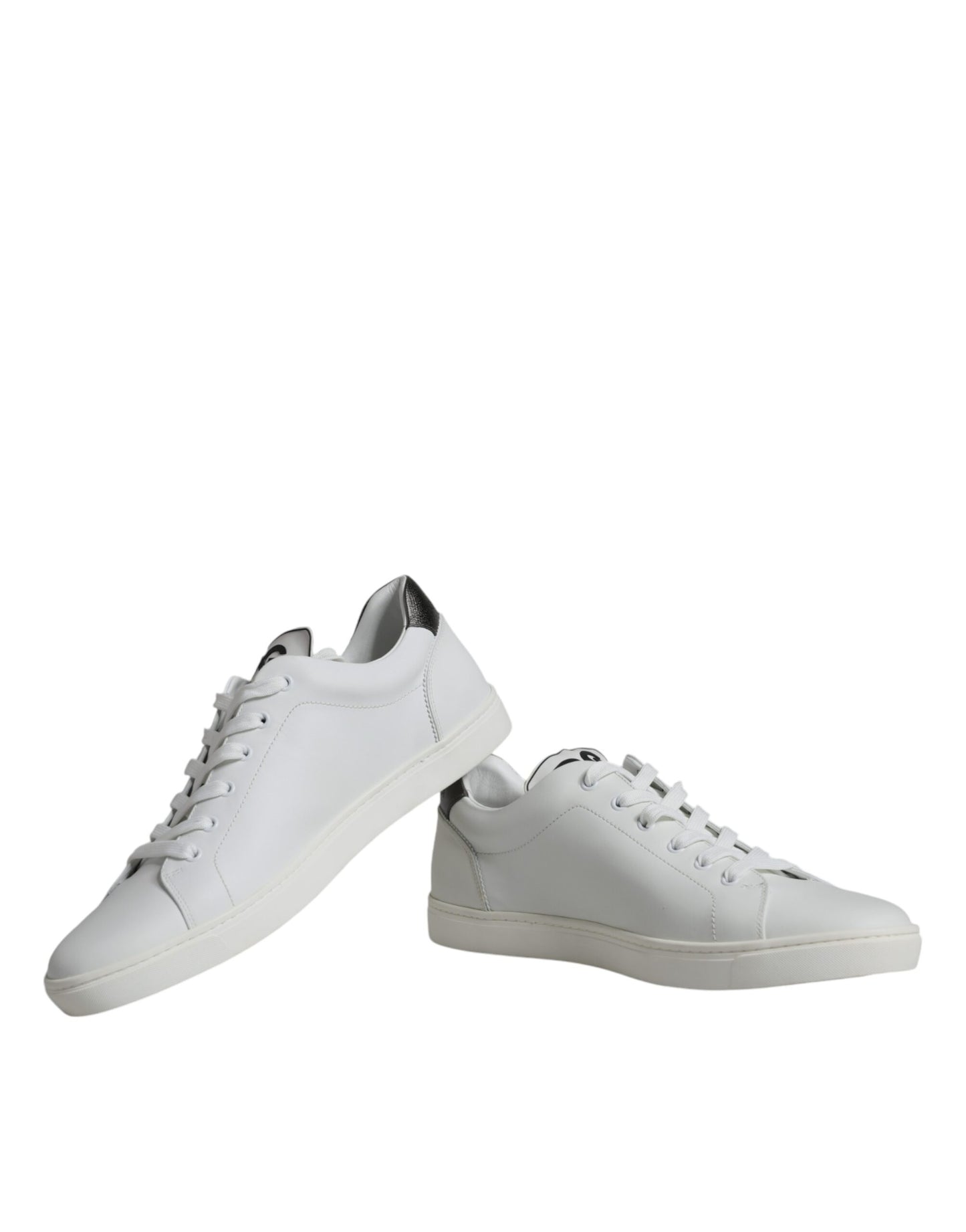 White Silver Sacred Heart Men Sneakers Shoes - The Luxe Alliance