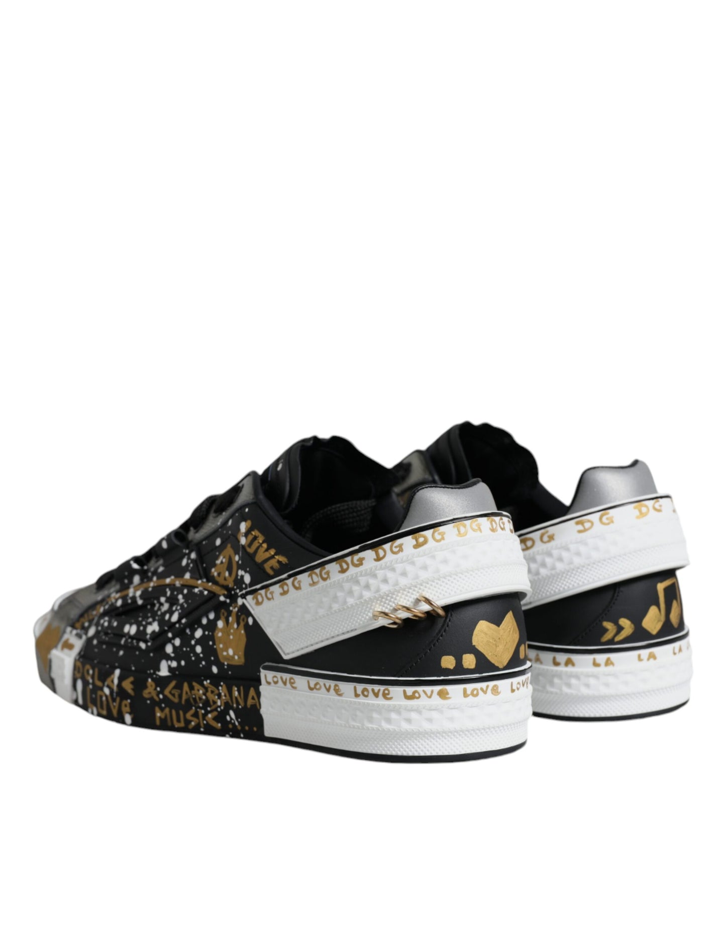 Black White Portofino Low Top Sneakers Shoes - The Luxe Alliance