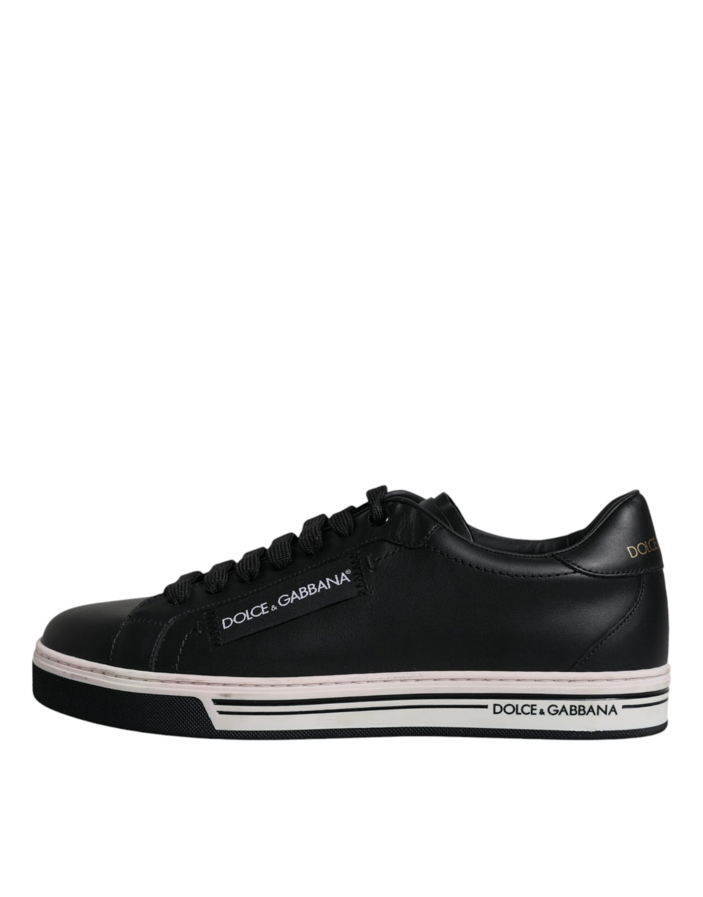  - Black Leather Low Top Men Sneakers Shoes