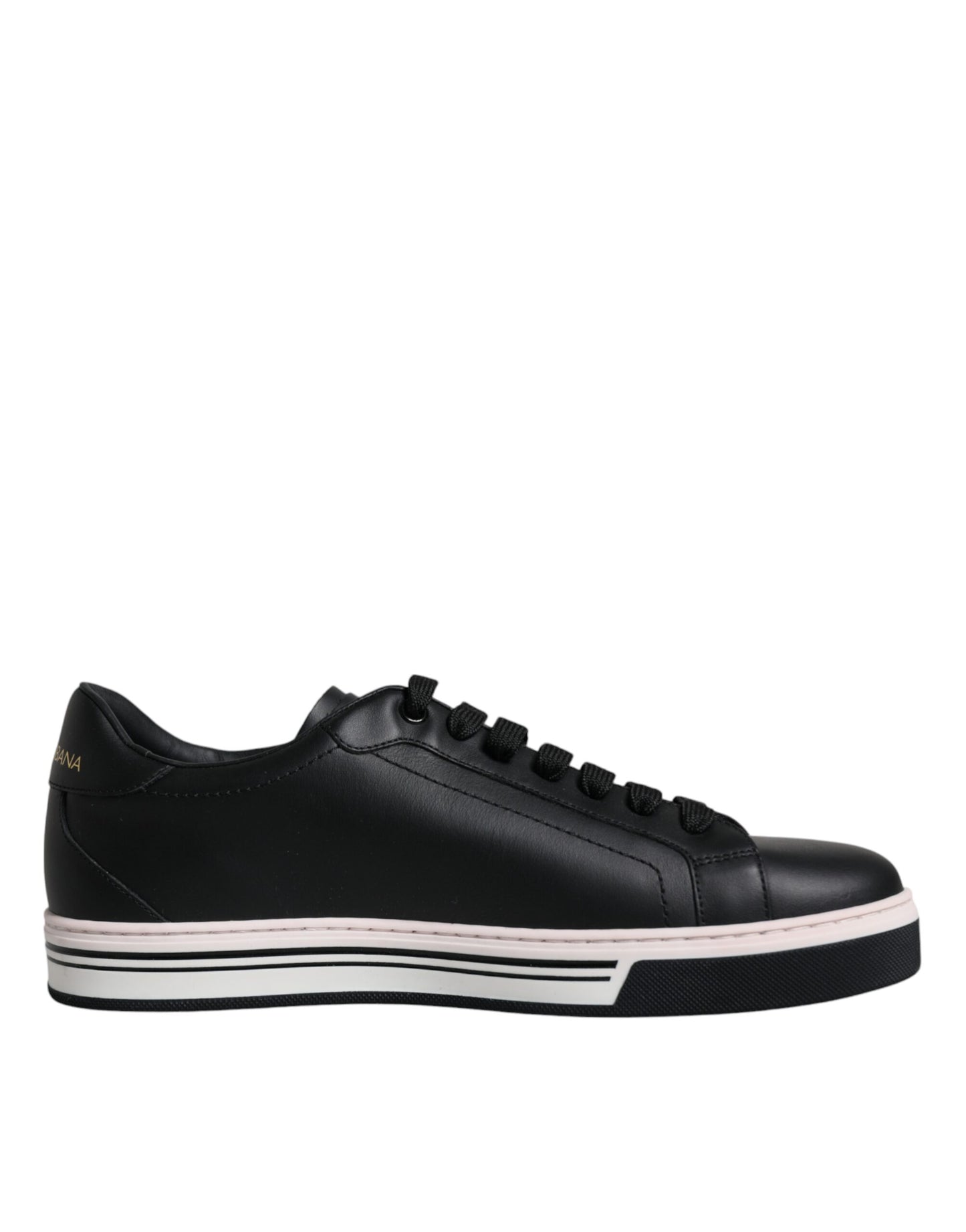  - Black Leather Low Top Men Sneakers Shoes