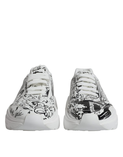 White Black Graffiti Daymaster Sneakers Shoes - The Luxe Alliance