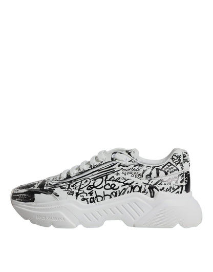 White Black Graffiti Daymaster Sneakers Shoes - The Luxe Alliance