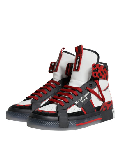 Multicolor Leather High Top Sneakers Shoes - The Luxe Alliance