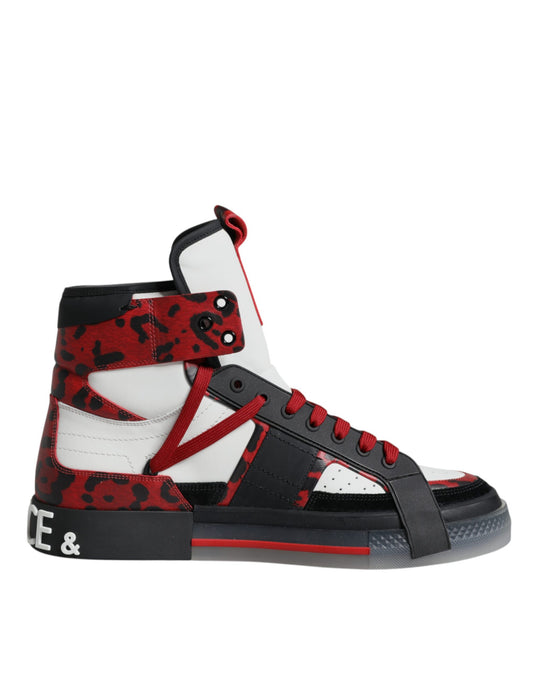 Multicolor Leather High Top Sneakers Shoes - The Luxe Alliance