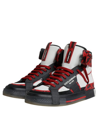 Multicolor Leather High Top Sneakers Shoes - The Luxe Alliance