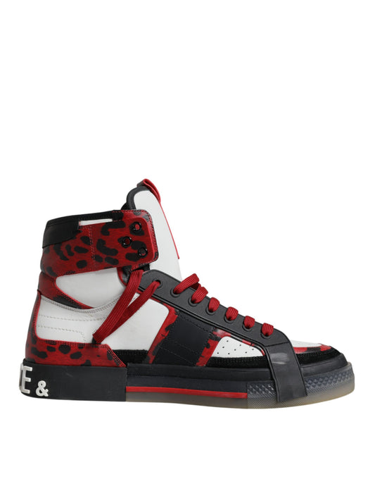 Multicolor Leather High Top Sneakers Shoes - The Luxe Alliance