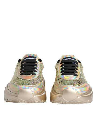 Gold Sequin Iridiscent Daymaster Sneakers Shoes - The Luxe Alliance