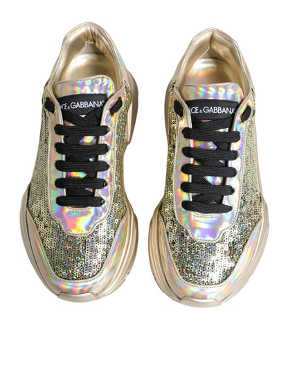 Gold Sequin Iridiscent Daymaster Sneakers Shoes - The Luxe Alliance