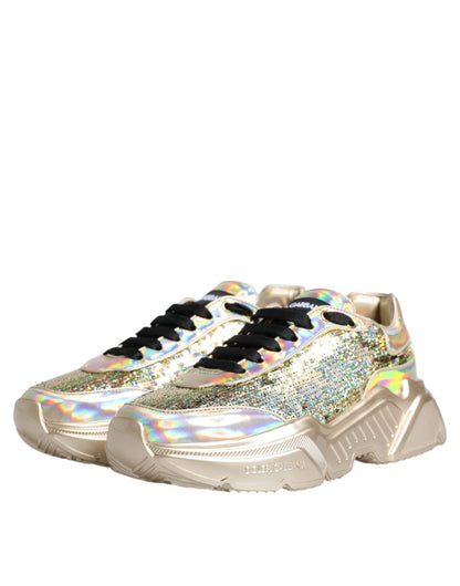 Gold Sequin Iridiscent Daymaster Sneakers Shoes - The Luxe Alliance