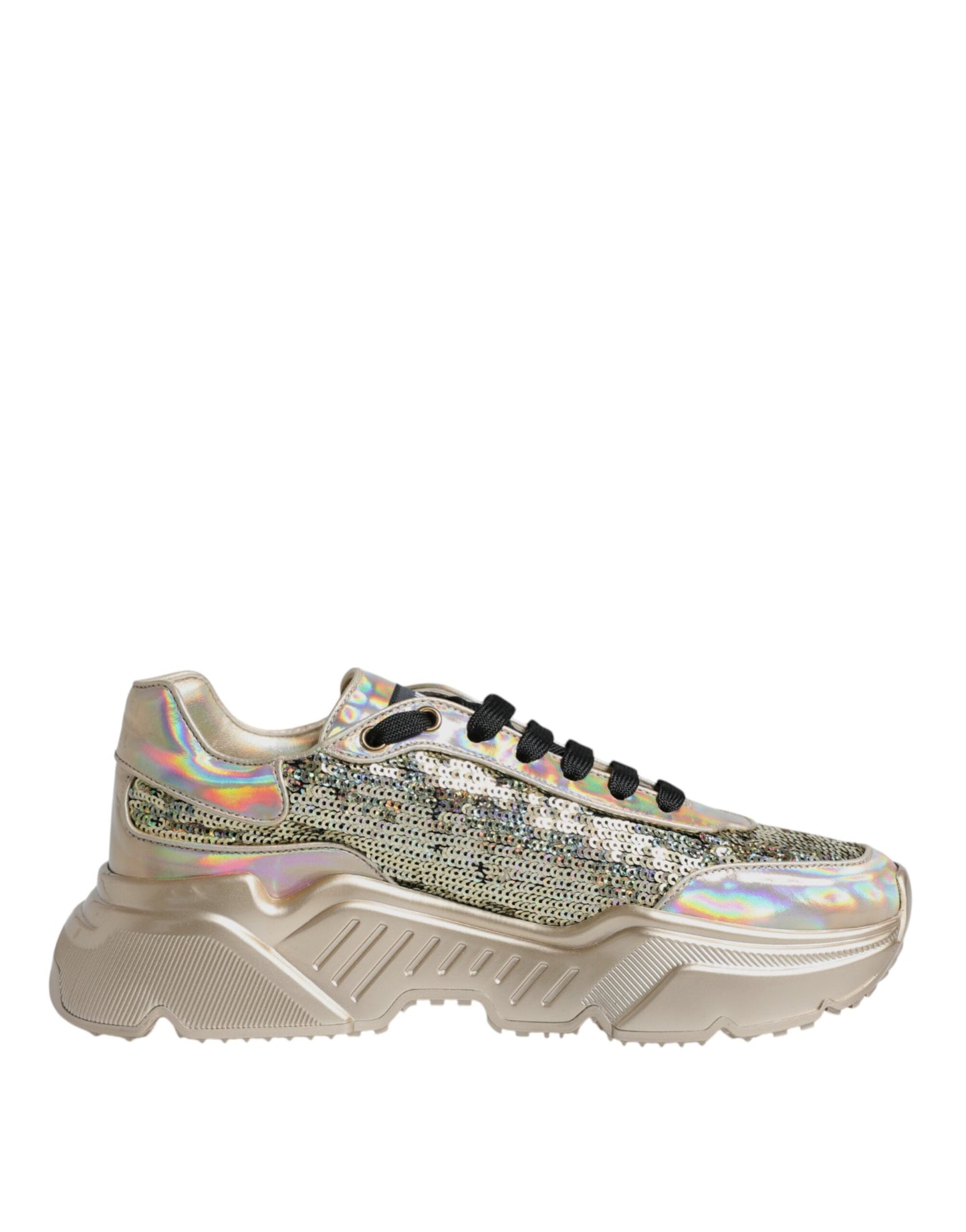 Gold Sequin Iridiscent Daymaster Sneakers Shoes - The Luxe Alliance