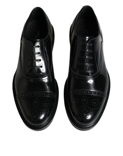 Black Leather Oxford Wingtip Men Formal Shoes - The Luxe Alliance