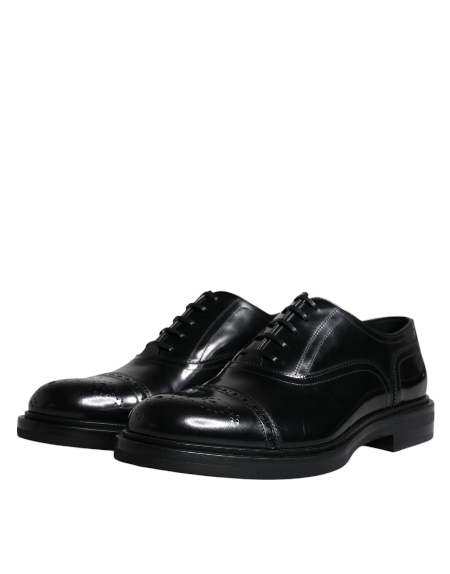 Black Leather Oxford Wingtip Men Formal Shoes - The Luxe Alliance