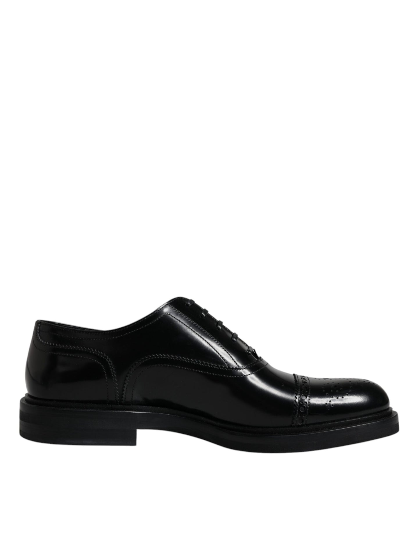 Black Leather Oxford Wingtip Men Formal Shoes - The Luxe Alliance