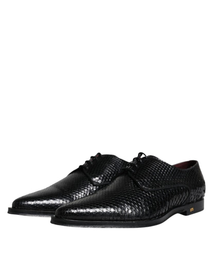 Black Leather Derby Formal Dress Shoes - The Luxe Alliance