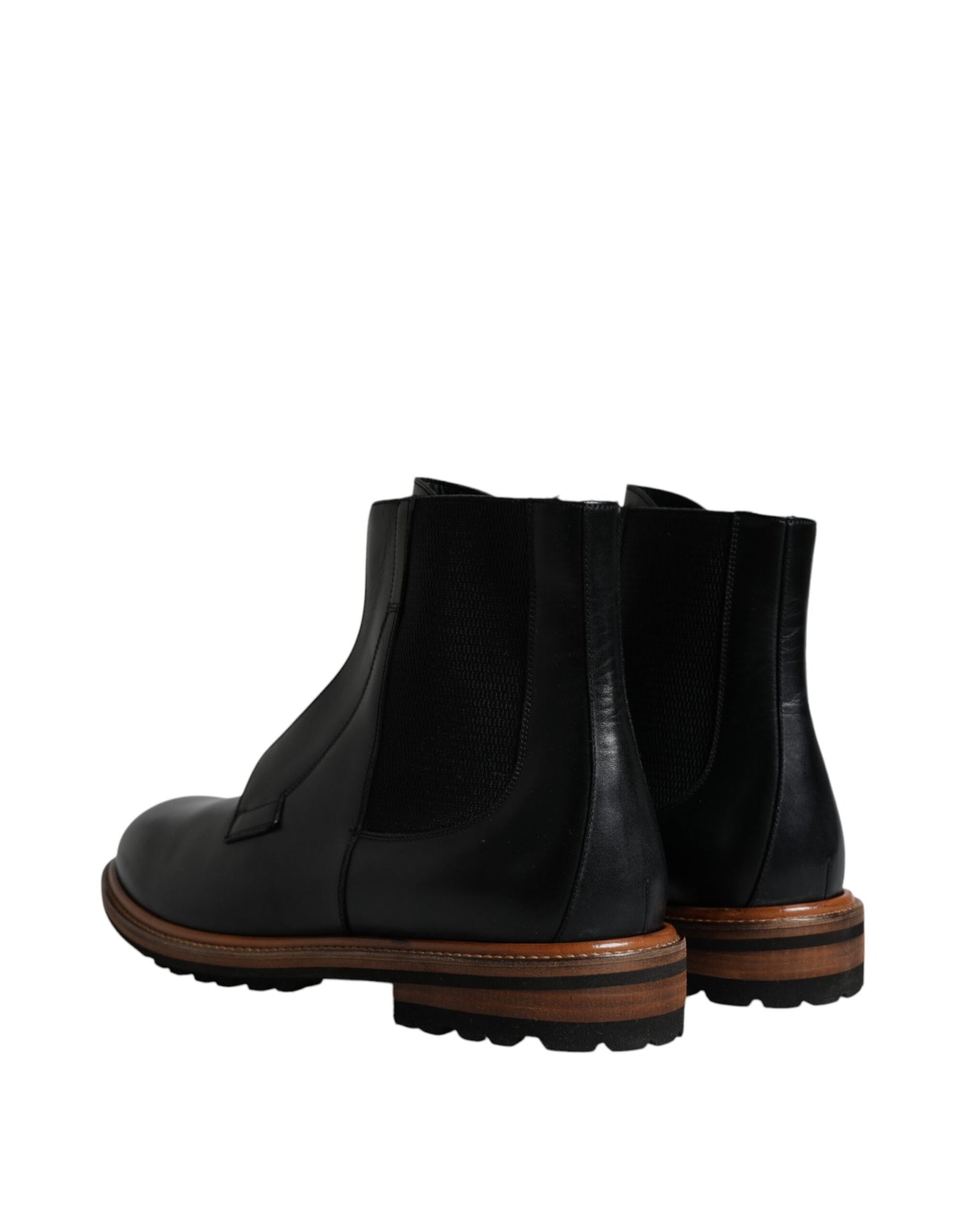 Black Leather Chelsea Mid Calf Men Boots Shoes - The Luxe Alliance