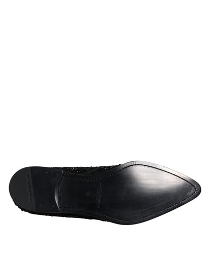 Black Embellished Suede Derby Formal Shoes - The Luxe Alliance