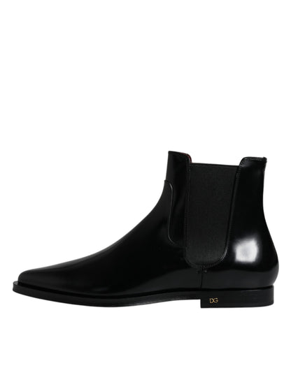 Black Leather Chelsea Men Ankle Boots Shoes - The Luxe Alliance