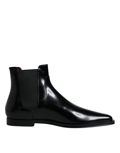 Black Leather Chelsea Men Ankle Boots Shoes - The Luxe Alliance