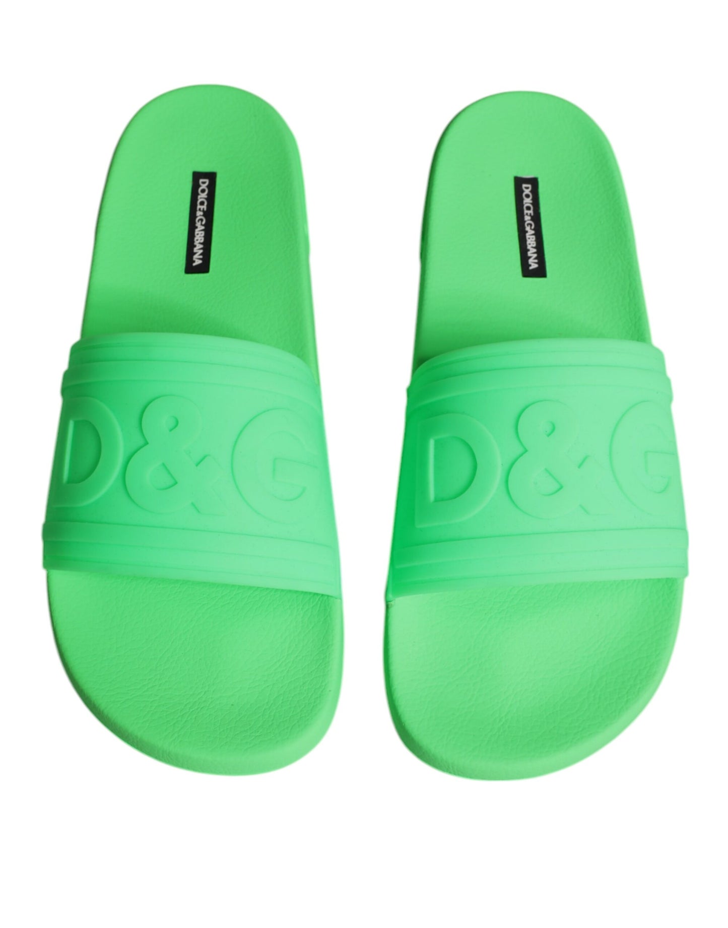  - Green Leather Slides Sandals Beachwear Shoes