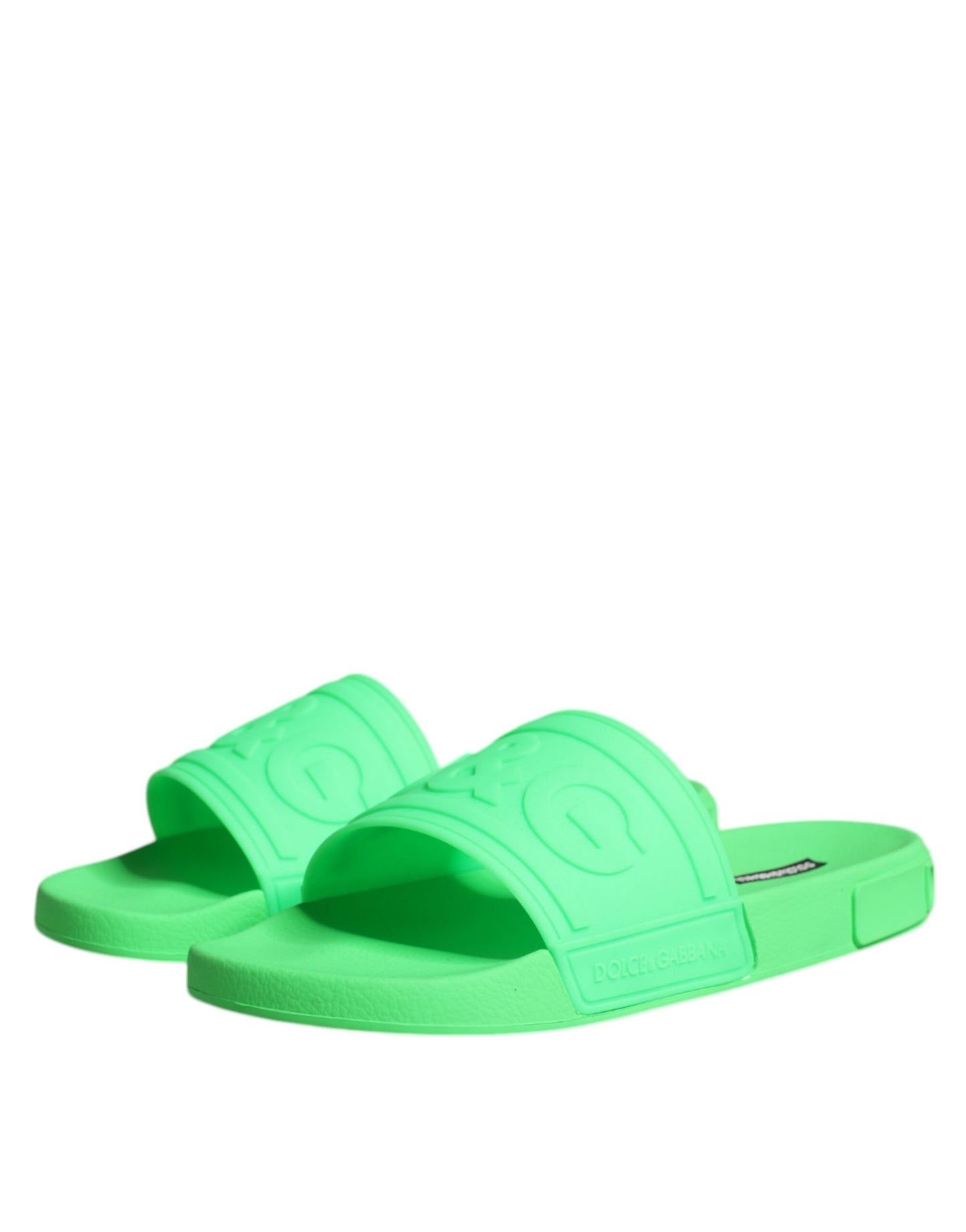  - Green Leather Slides Sandals Beachwear Shoes