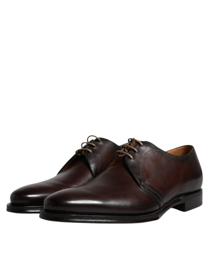  - Black Leather Lace Up Men Derby Formal Shoes