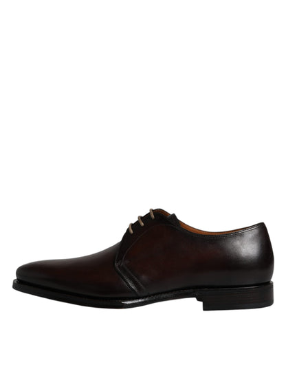  - Black Leather Lace Up Men Derby Formal Shoes