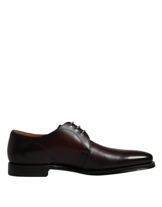  - Black Leather Lace Up Men Derby Formal Shoes