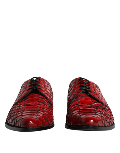  - Red Textured Varnished Derby Men Formal Shoes