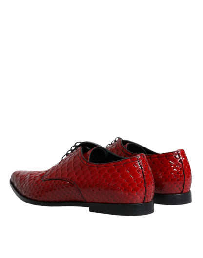  - Red Textured Varnished Derby Men Formal Shoes