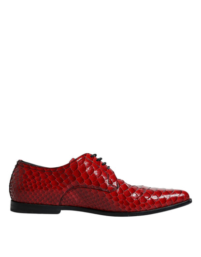  - Red Textured Varnished Derby Men Formal Shoes