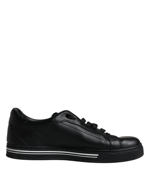  - Black Leather Low Top Sneakers Shoes